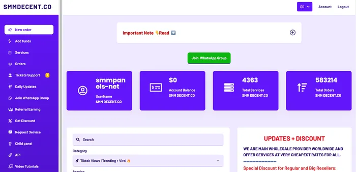 SMMDecent.co Panel Image