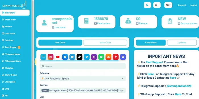 SMMPanelOne.com Panel Image